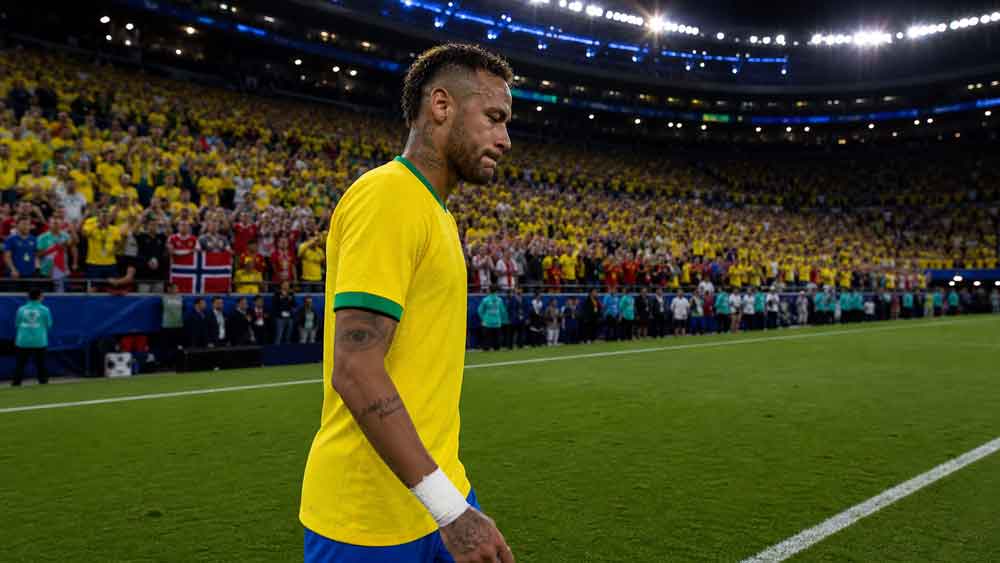 ภาพเนย์มาร์เลิกเล่นทีมชาติบราซิล หลังแพ้นอร์เวย์ในบอลโลก 2026