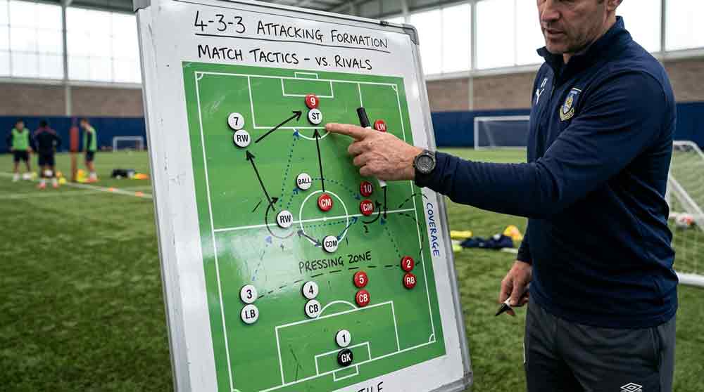 แผนการเล่น 4-3-3 คือ ผังตำแหน่งนักเตะในสนามฟุตบอล