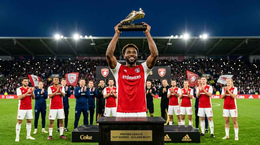 ภาพกองหน้ารับรางวัลดาวซัลโว คืออะไรในฟุตบอลและรางวัล Golden Boot บนเวที