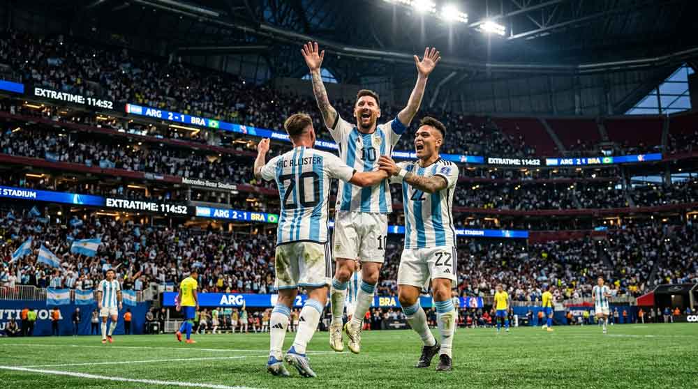 อาร์เจนตินา ชนะสวิตเซอร์แลนด์ 3-1 นักเตะอาร์เจนตินาฉลองประตูชัย
