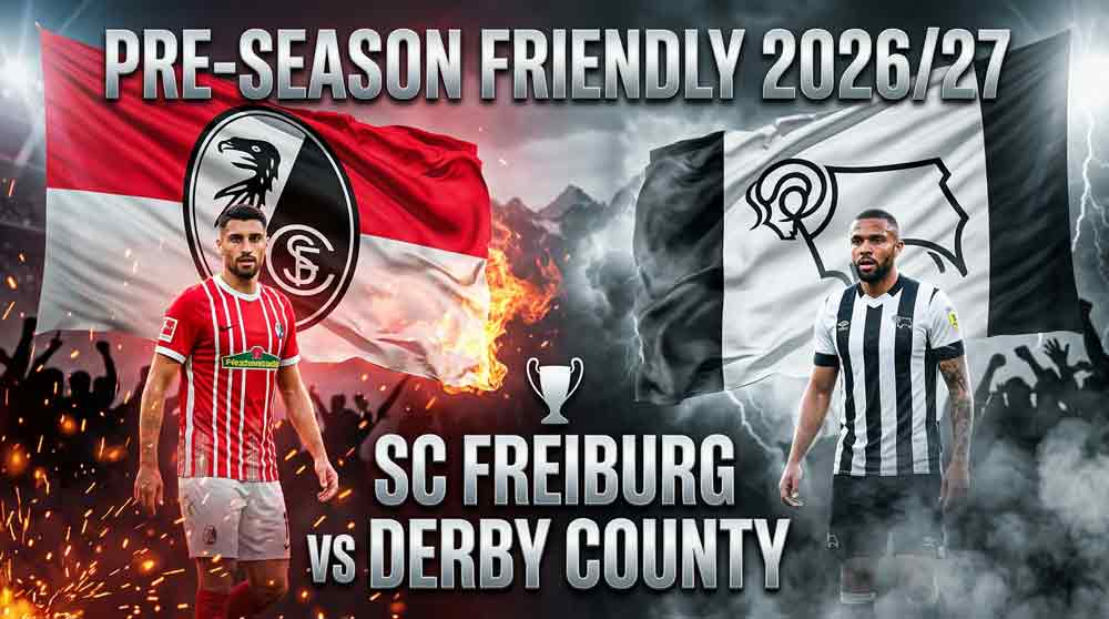 แบนเนอร์ ไฟร์บวร์ก พบ ดาร์บี้ เคาน์ตี้ นัดอุ่นเครื่องพรีซีซั่น 2026