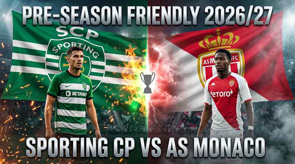 แบนเนอร์ สปอร์ติ้ง ลิสบอน พบ โมนาโก นัดอุ่นเครื่องพรีซีซั่น 2026