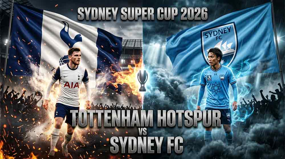 แบนเนอร์ สเปอร์ส พบ ซิดนีย์ เอฟซี นัดอุ่นเครื่องพรีซีซั่น 2026