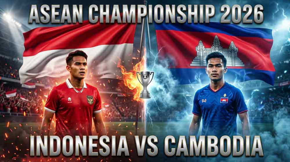 แบนเนอร์ อินโดนีเซีย พบ กัมพูชา ศึกชิงแชมป์อาเซียน 2026