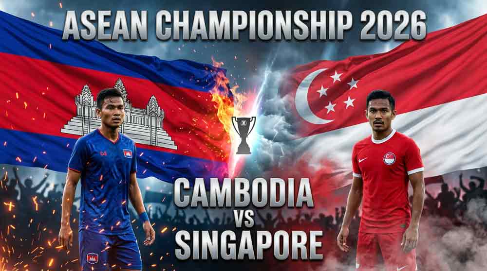 แบนเนอร์ กัมพูชา พบ สิงคโปร์ ศึกชิงแชมป์อาเซียน 2026