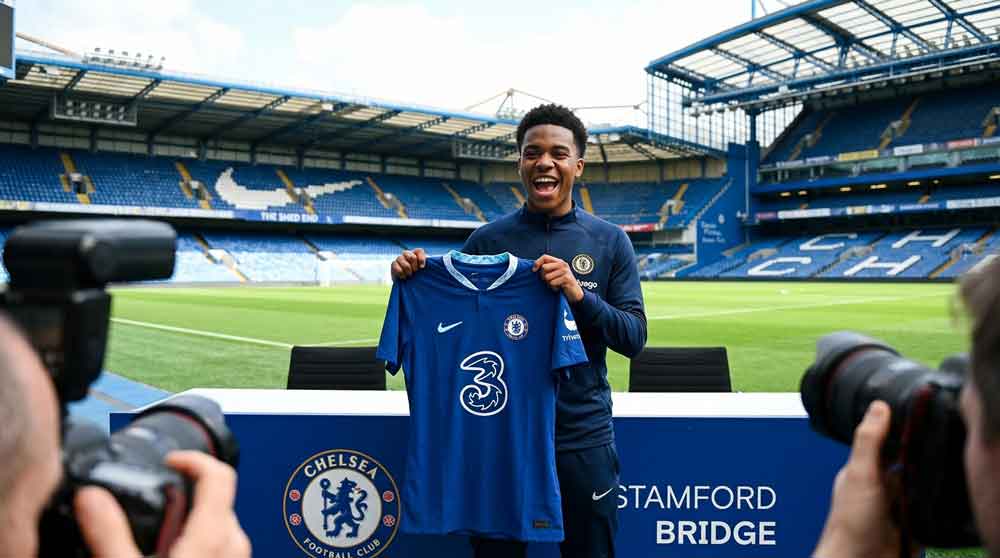 เชลซีเซ็นเควนดา จีโอวานนี เควนดาสวมเสื้อเชลซี