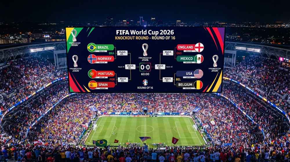 ภาพเส้นทางน็อกเอาต์บอลโลก 2026 จากรอบ 32 สู่รอบ 16 ทีม