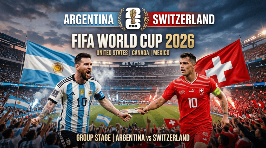 อาร์เจนตินา พบ สวิตเซอร์แลนด์ รอบ 8 ทีมฟุตบอลโลก 2026 ที่แอร์โรว์เฮด สเตเดียม แคนซัสซิตี