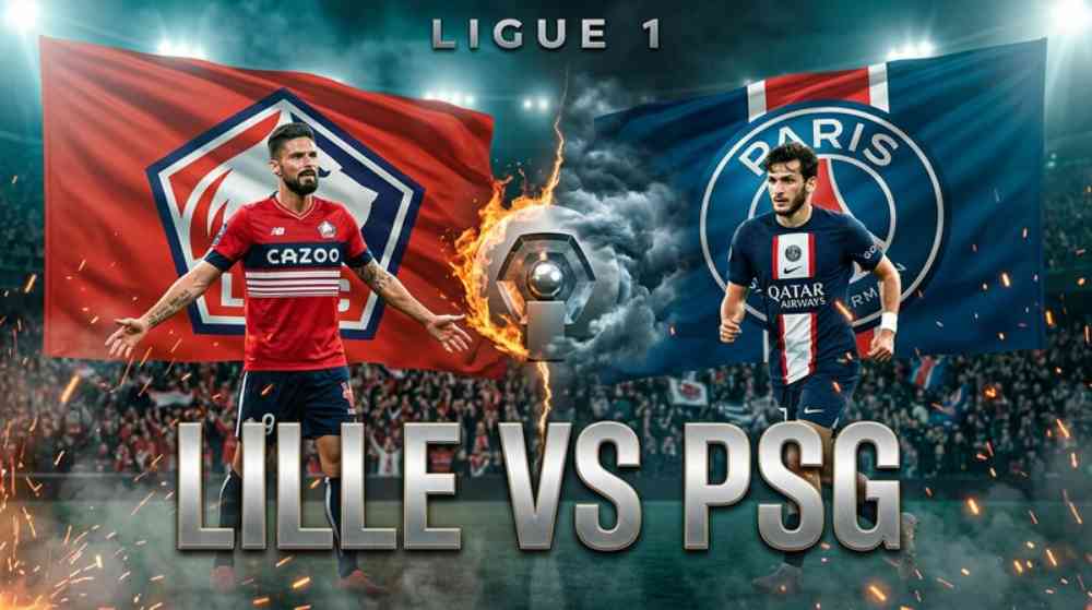 ภาพกราฟิกเกม ลีลล์ พบ เปแอสเช ลีก เอิง ฝรั่งเศส ที่ สตาด ปิแอร์-โมรัว