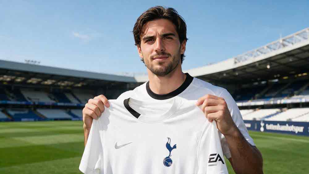 ซานโดร โทนาลี ย้าย สเปอร์ส ถือเสื้อทีมที่สนามโตเต็นแฮม ฮอตสเปอร์ สเตเดียม