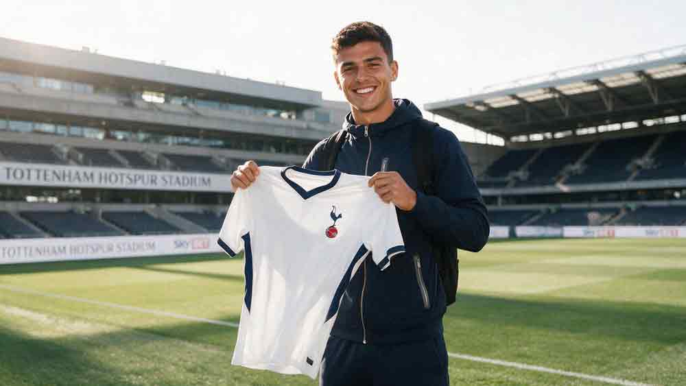 มาเตอุส เฟร์นันด์รส ย้าย สเปอร์ส ถือเสื้อทีมที่สนามโตเต็นแฮม ฮอตสเปอร์