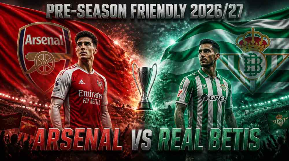 แบนเนอร์ อาร์เซนอล พบ เรอัล เบติส นัดอุ่นเครื่องพรีซีซั่น 2026