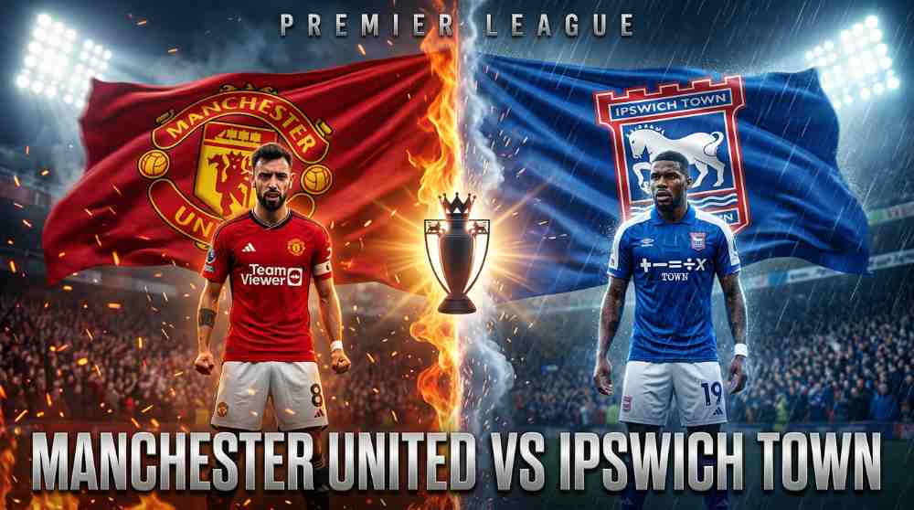 ภาพกราฟิกวิเคราะห์เกมพรีเมียร์ลีกระหว่าง แมนเชสเตอร์ ยูไนเต็ด กับ อิปสวิช ทาวน์ ที่สนามโอลด์ แทรฟฟอร์ด
