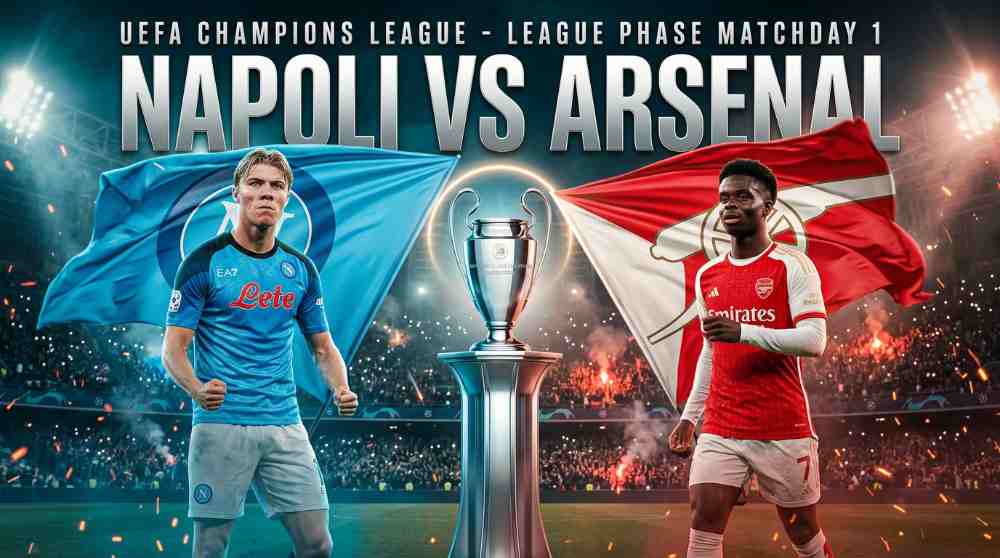 นาโปลี พบ อาร์เซนอล ยูฟ่า แชมเปียนส์ลีก 2026-27 รอบลีกเฟส นัดที่ 1 ที่สนามมาราโดนา