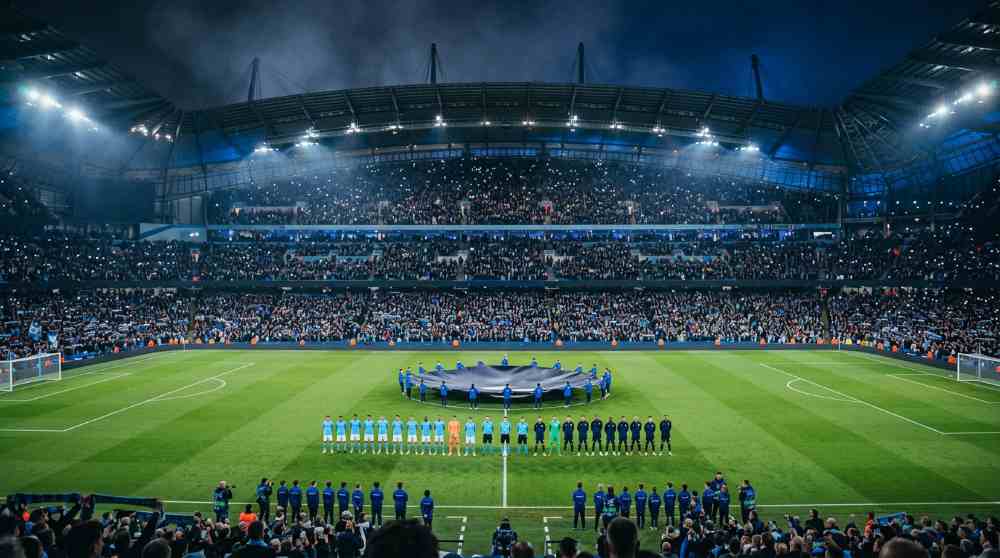 โปรแกรม ยูฟ่า แชมเปียนส์ลีก นัดที่ 2 บรรยากาศสนามฟุตบอลยุโรปยามค่ำคืน